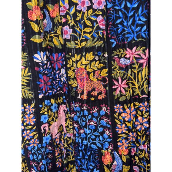 Printfresh Black Stained Glass Storybook Float On Dress Womens Large Boho Flowy - Picture 6 of 12